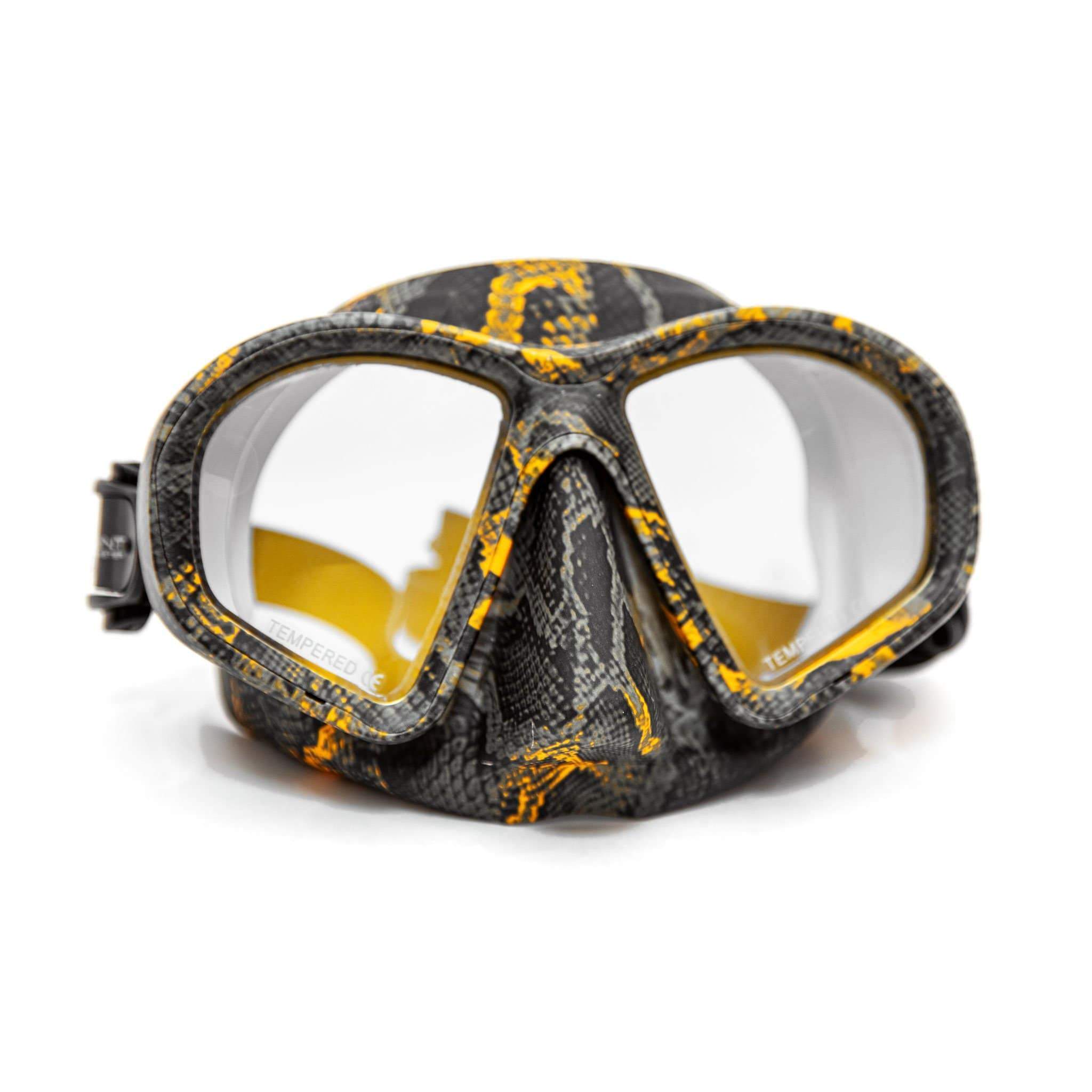 HuntMaster Blaze Harbinger Camo Diving Mask - With Matching Camo Container (Blaze)